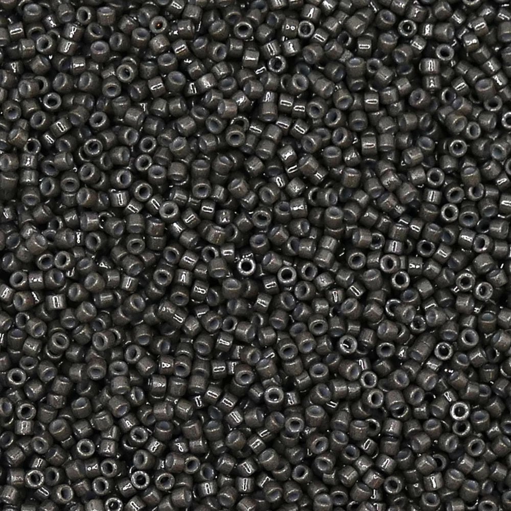 Miyuki 11/0 Delica Seed Beads, duracoat opaque charcoal grey (DB2368)