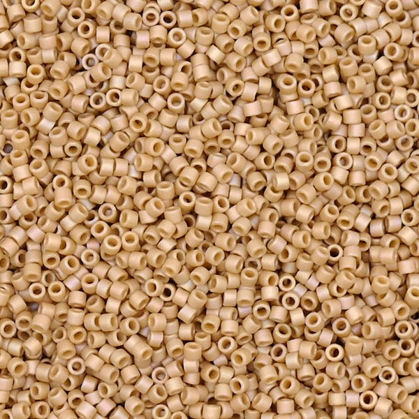 Miyuki 11/0 Delica Seed Beads, frost opaque glaze rainbow ivory (DB2301)