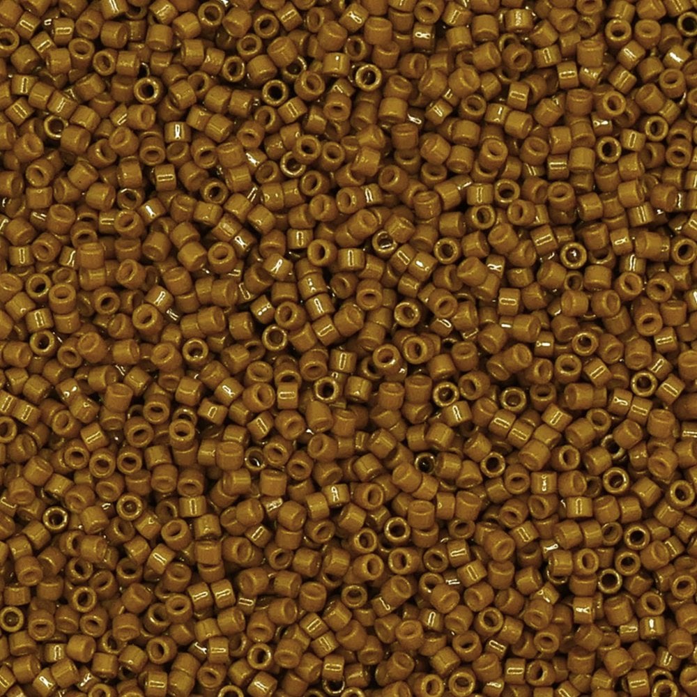 Miyuki 11/0 Delica Seed Beads, duracoat opaque spanish olive (DB2141)