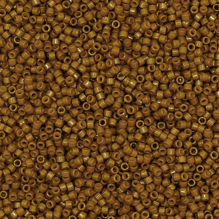 Miyuki 11/0 Delica Seed Beads, duracoat opaque spanish olive (DB2141)