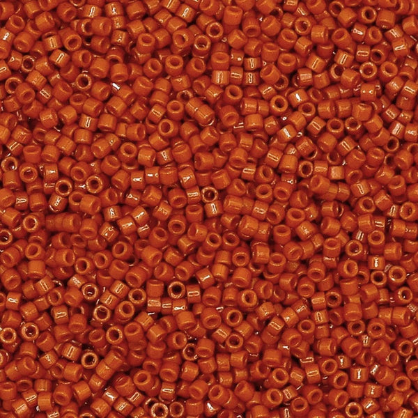 Miyuki 11/0 Delica Seed Beads, duracoat opaque orange rust (DB2352)
