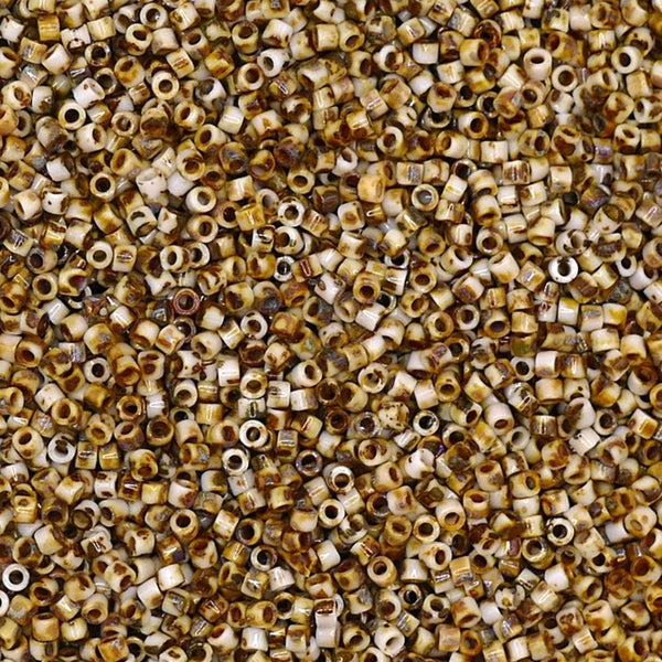 Miyuki 11/0 Delica Seed Beads, picasso canary yellow matte (DB2262)
