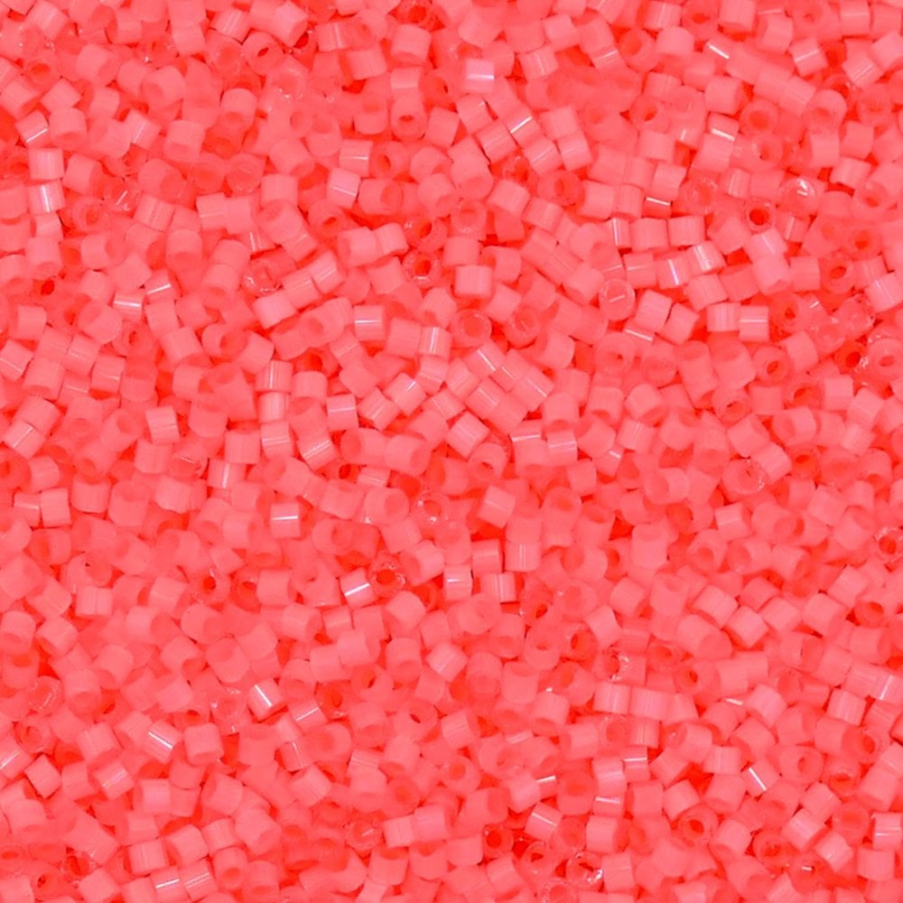 Miyuki 11/0 Delica Seed Beads, silk inside dyed flamingo (DB1856)