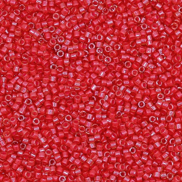 Miyuki 11/0 Delica Seed Beads, luminous poppy red (DB2051)