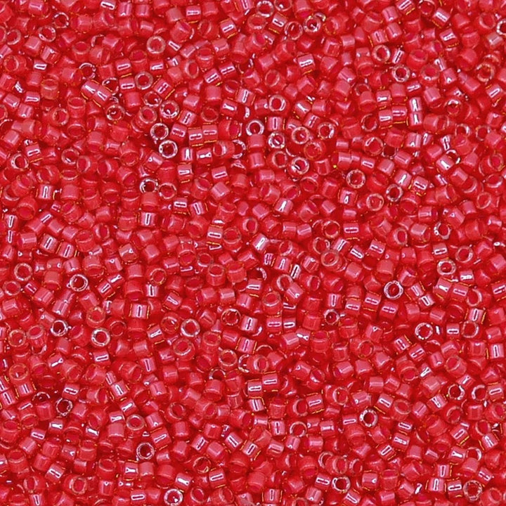 Miyuki 11/0 Delica Seed Beads, luminous poppy red (DB2051)