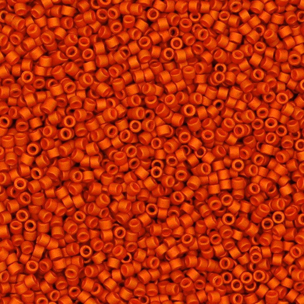 Miyuki 11/0 Delica Seed Beads, frost opaque glaze red (DB2288)