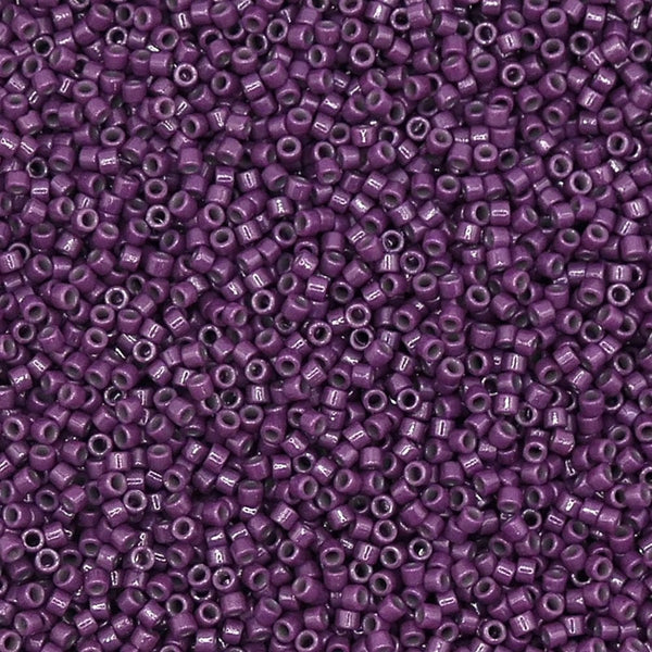 Miyuki 11/0 Delica Seed Beads, duracoat opaque dark purple (DB2360)