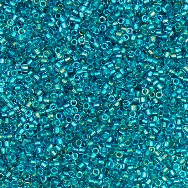 Miyuki 11/0 Delica Seed Beads, fancy lined teal green (DB2380)