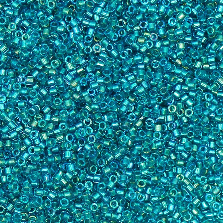 Miyuki 11/0 Delica Seed Beads, fancy lined teal green (DB2380)