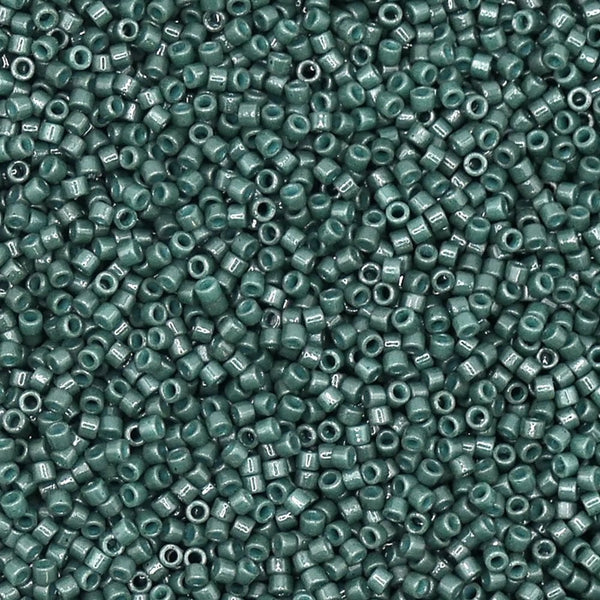 Miyuki 11/0 Delica Seed Beads, duracoat opaque spruce green (DB2358)