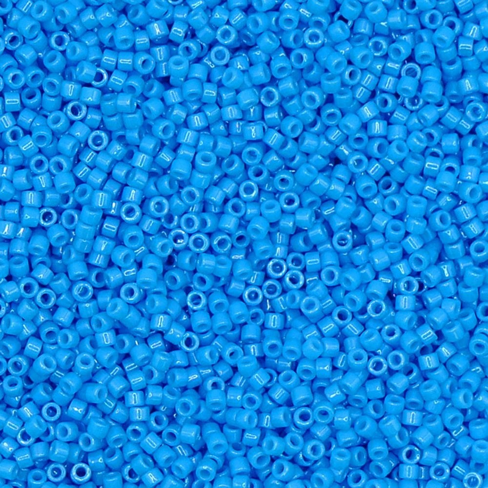 Miyuki 11/0 Delica Seed Beads, dyed opaque capri blue (DB659)