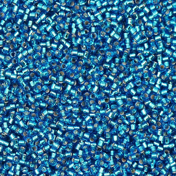 Miyuki 11/0 Delica Seed Beads, silver lined aquamarine (DB149)