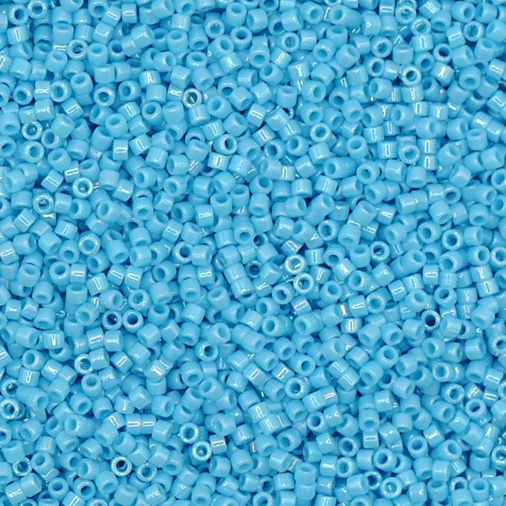 Miyuki 11/0 Delica Seed Beads, opaque sky blue lustre (DB215)