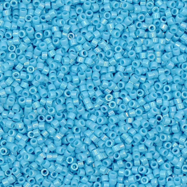 Miyuki 11/0 Delica Seed Beads, opaque sky blue lustre (DB215)