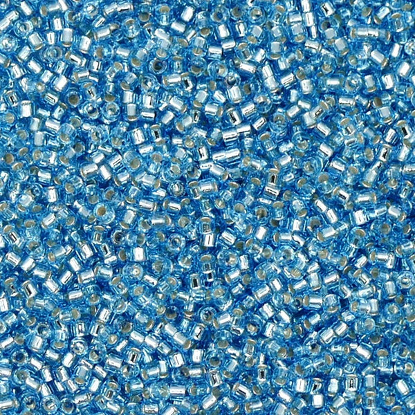 Miyuki 11/0 Delica Seed Beads, silver lined aqua (DB044)