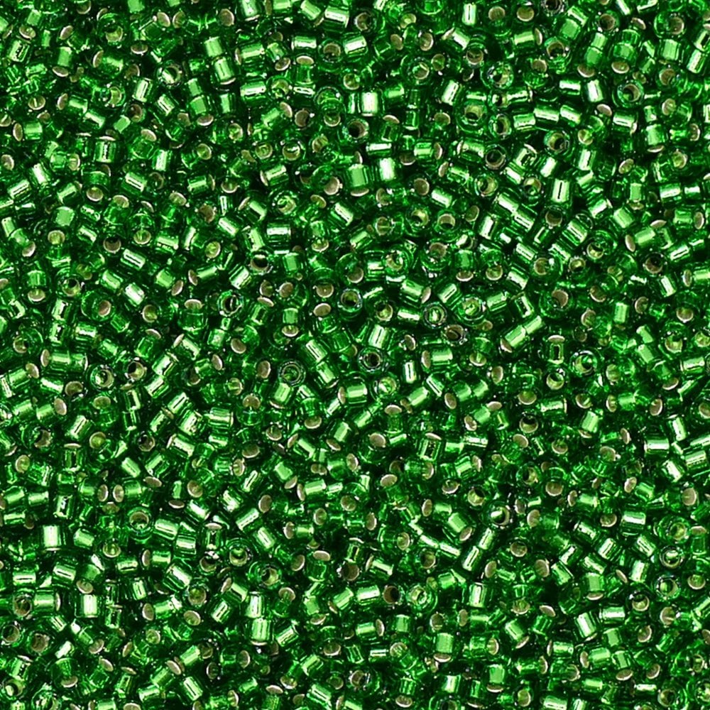 Miyuki 11/0 Delica Seed Beads, silver lined light green (DB046)