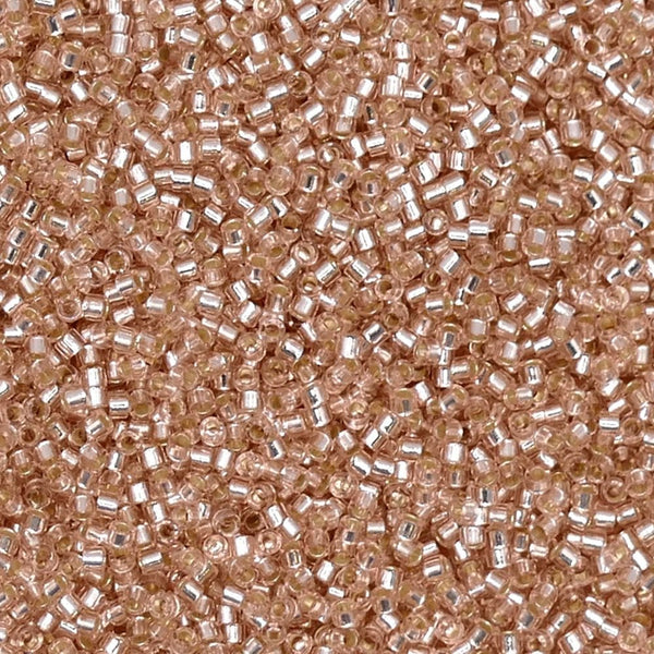 Miyuki 11/0 Delica Seed Beads, silver lined pink mist (DB1203)