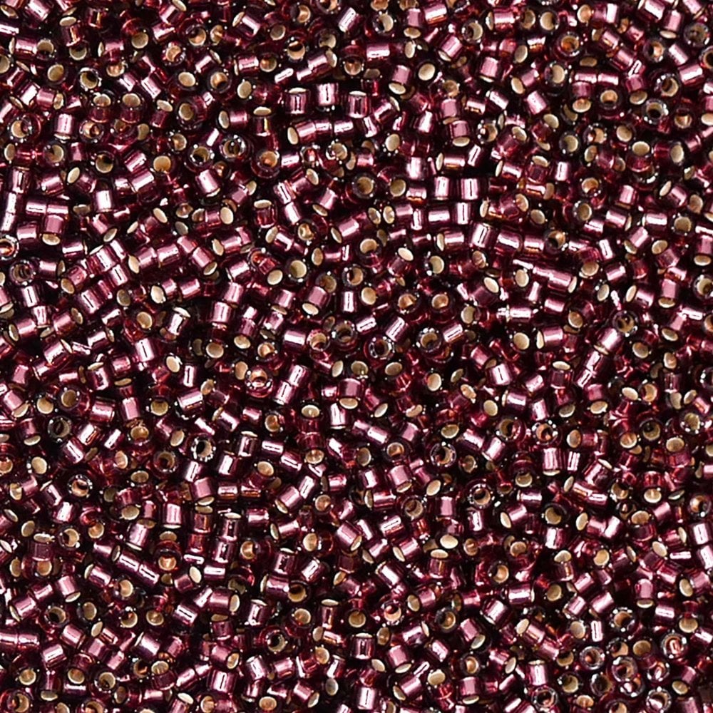 Miyuki 11/0 Delica Seed Beads, silver lined mauve (DB1204)