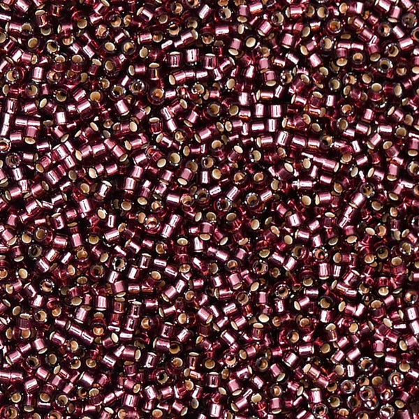 Miyuki 11/0 Delica Seed Beads, silver lined mauve (DB1204)