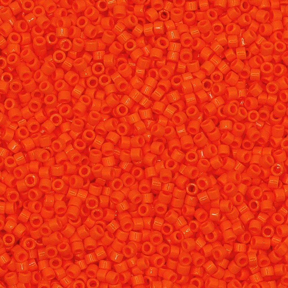 Miyuki 11/0 Delica Seed Beads, opaque orange (DB722)