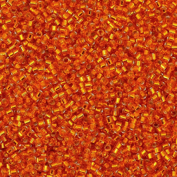 Miyuki 11/0 Delica Seed Beads, silver lined orange (DB045)