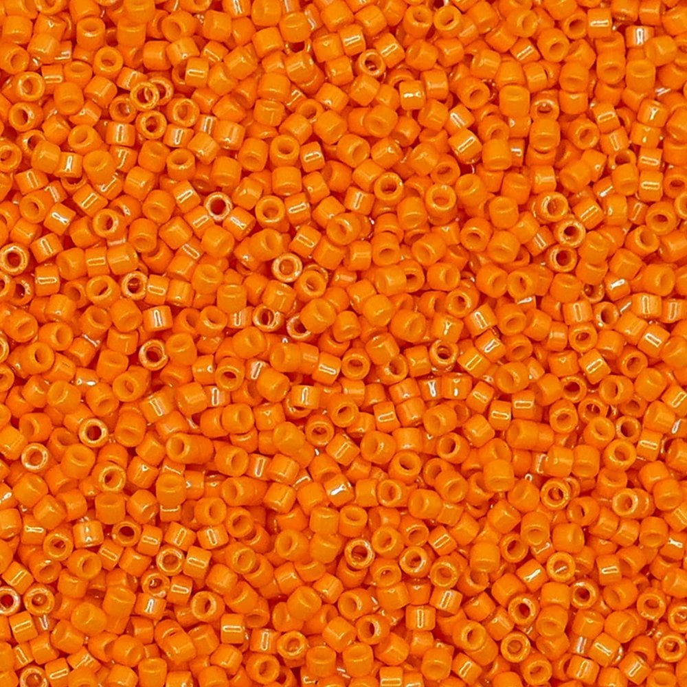 Miyuki 11/0 Delica Seed Beads, dyed opaque squash (DB651)