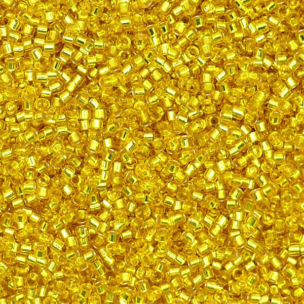 Miyuki 11/0 Delica Seed Beads, silver lined yellow (DB145)