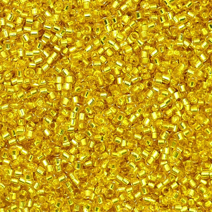 Miyuki 11/0 Delica Seed Beads, silver lined yellow (DB145)