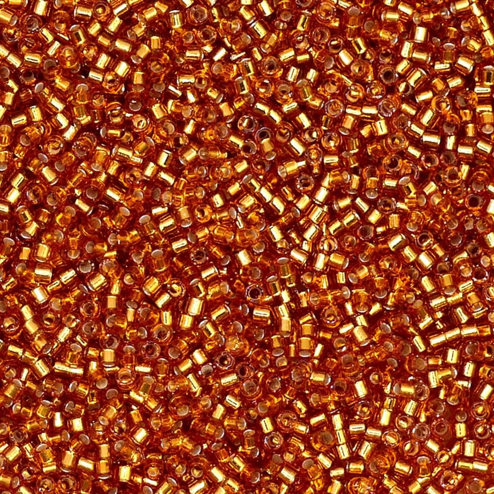 Miyuki 11/0 Delica Seed Beads, silver lined marigold (DB1201)
