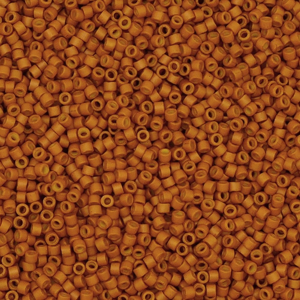Miyuki 11/0 Delica Seed Beads, dyed opaque pumpkin (DB653)