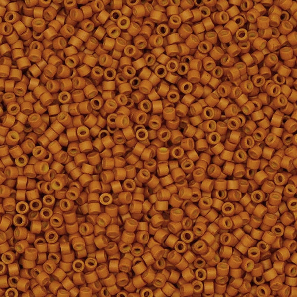 Miyuki 11/0 Delica Seed Beads, dyed opaque pumpkin (DB653)