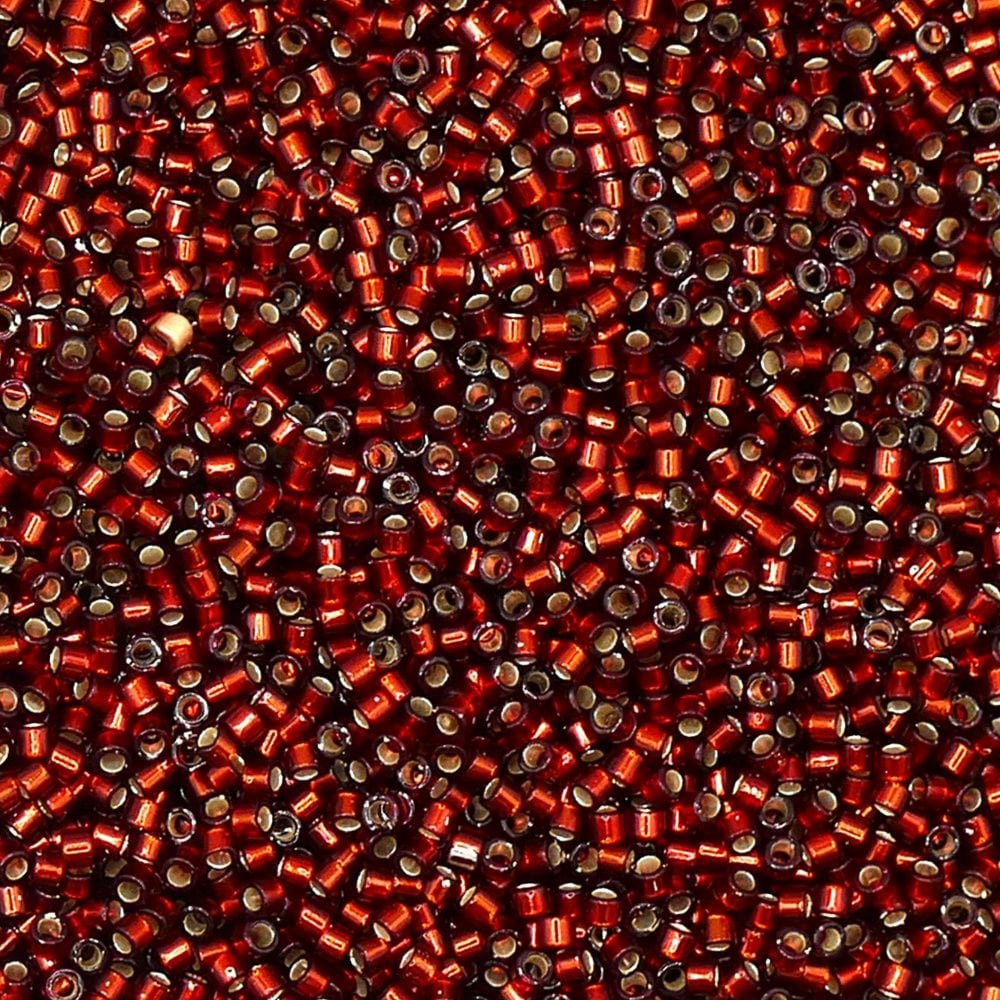 Miyuki 11/0 Delica Seed Beads - Silver Lined Dark Cranberry (DB1201) - 5g