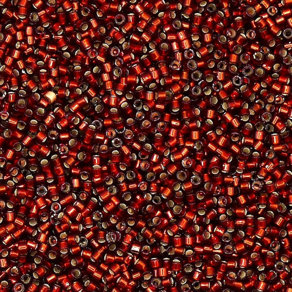 Miyuki 11/0 Delica Seed Beads - Silver Lined Amber (DB144) - 5g