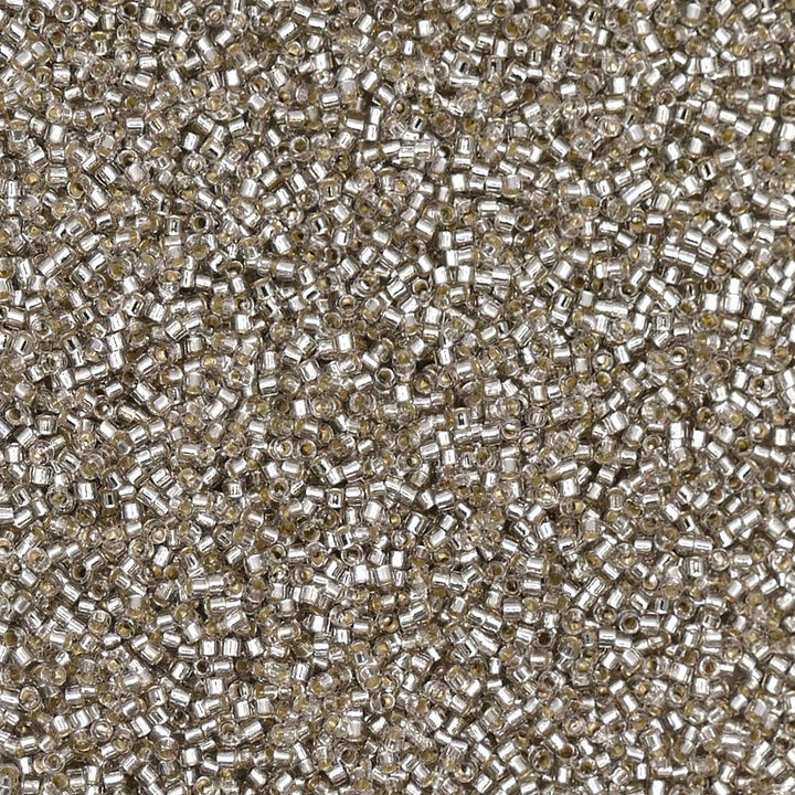 Miyuki 11/0 Delica Seed Beads, silver lined grey mist (DB1211)