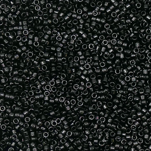 Miyuki 11/0 Delica Seed Beads, black (DB010)