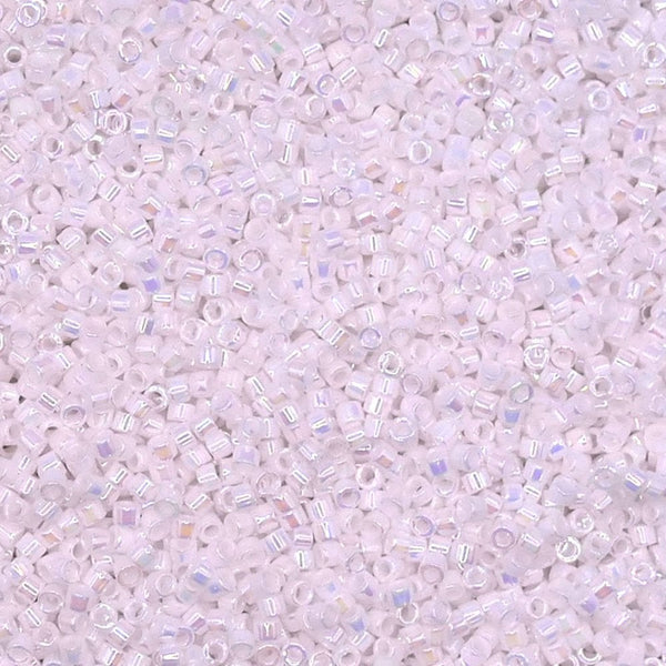 Miyuki 11/0 Delica Seed Beads, white pearl AB (DB202)