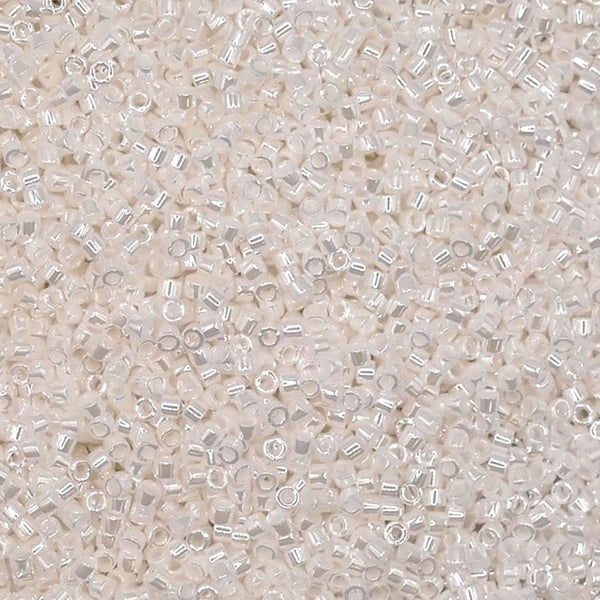 Miyuki 11/0 Delica Seed Beads, white pearl (DB201)