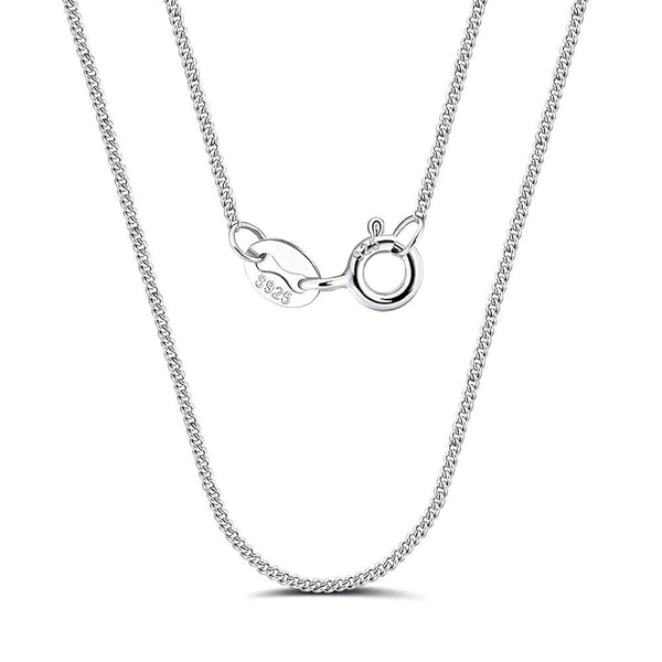 Sterling silver 16 inch fine curb chain necklace with a spring ring clasp and S925 tag