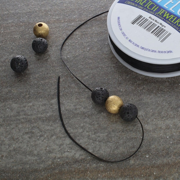 1.2mm Opelon Stretch Jewelry Fiber, black, additional photo