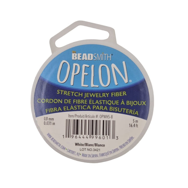 0.8mm Opelon Stretch Jewelry Fiber, white