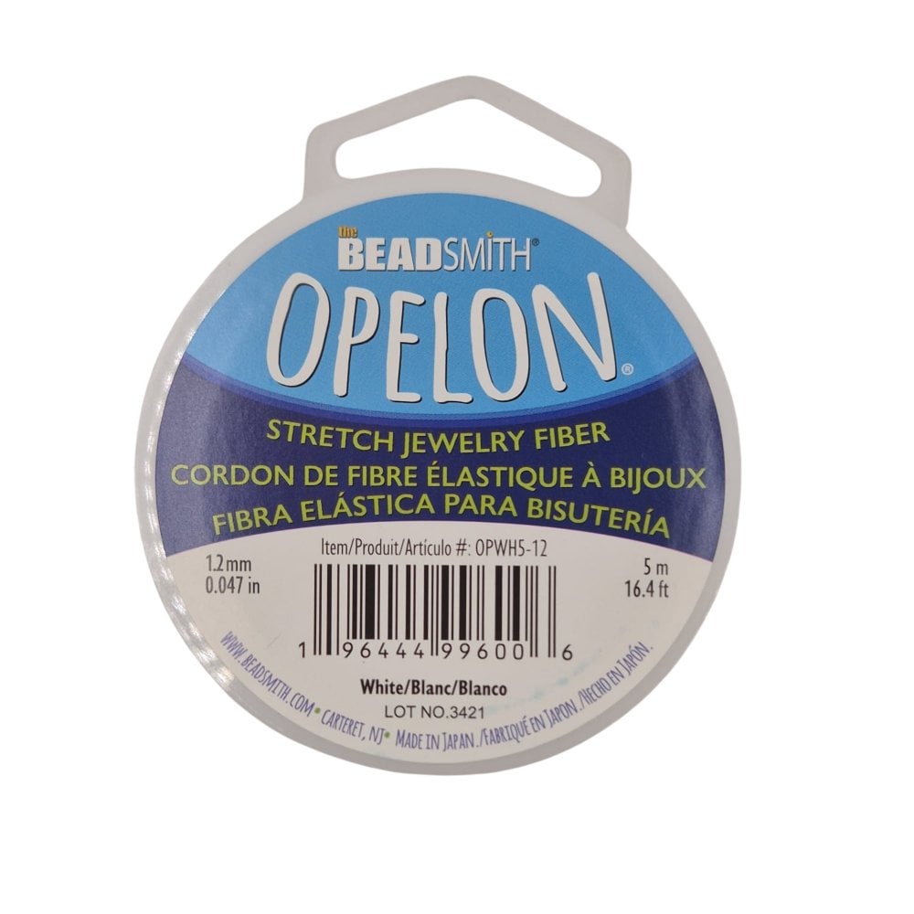 1.2mm Opelon Stretch Jewelry Fiber, white