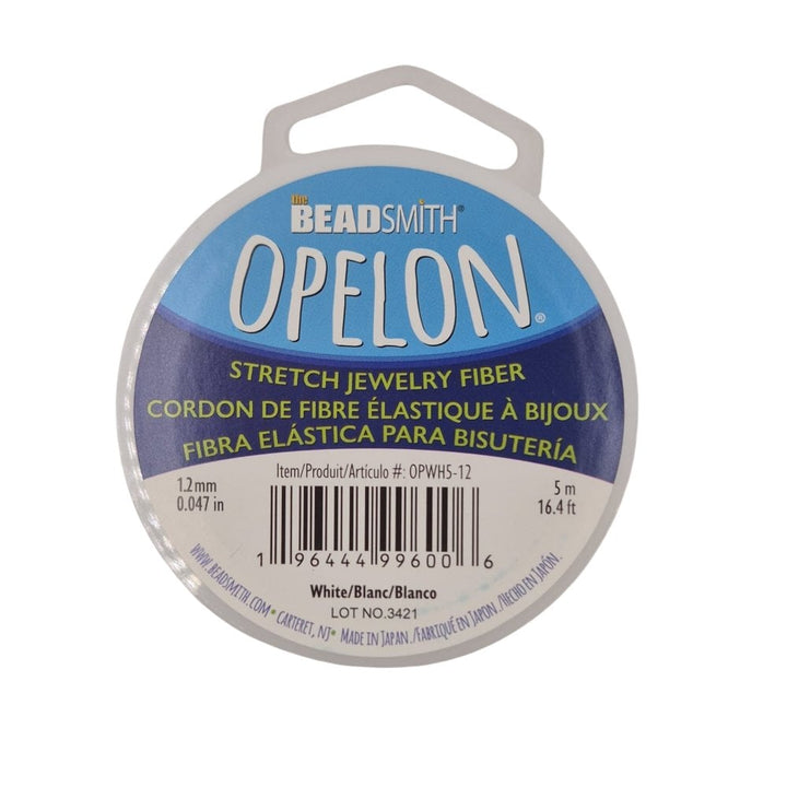 1.2mm Opelon Stretch Jewelry Fiber, white