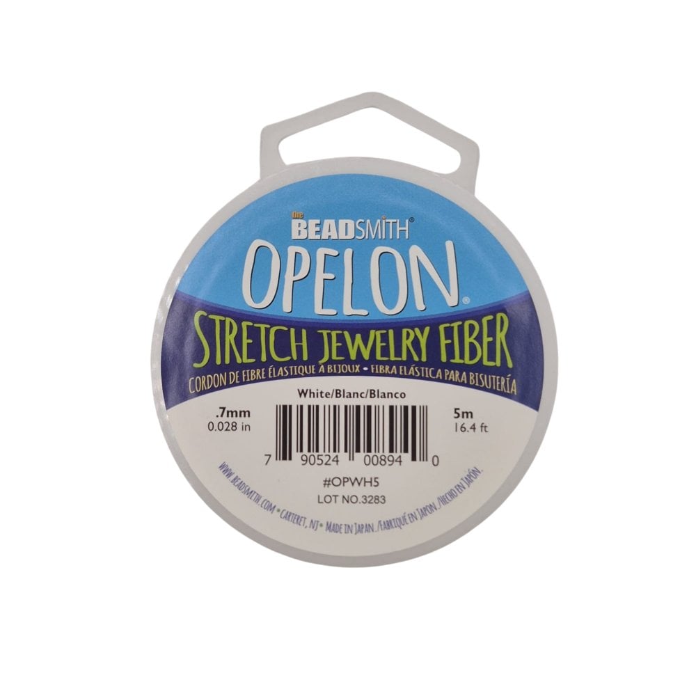 0.7mm Opelon Stretch Jewelry Fiber, white