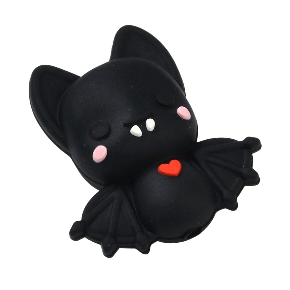 Silicone Bat Beads 30mm, black, additional photo