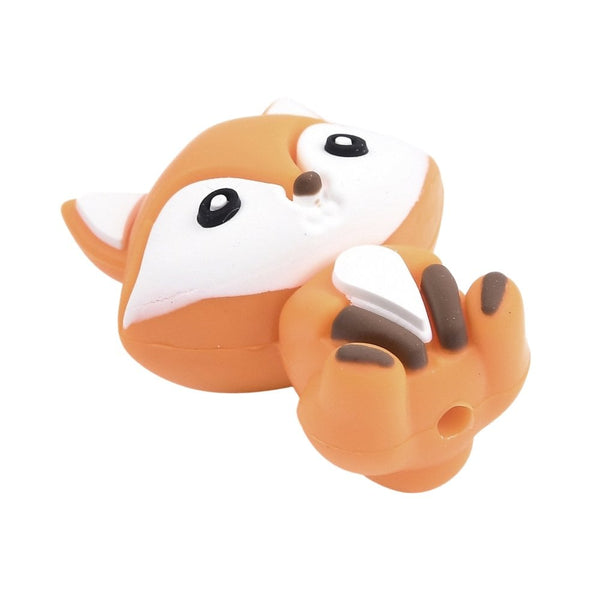Silicone Fox Beads 30mm, orange, additional photo