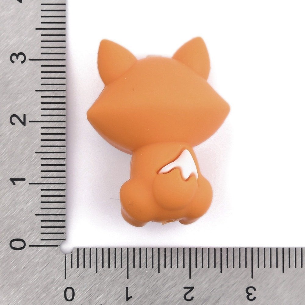 Silicone Fox Beads 30mm, orange, additional photo