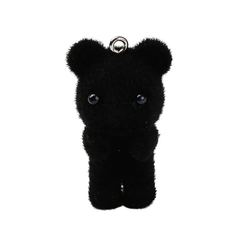 Flocked Resin Mouse Pendant 37mm, black