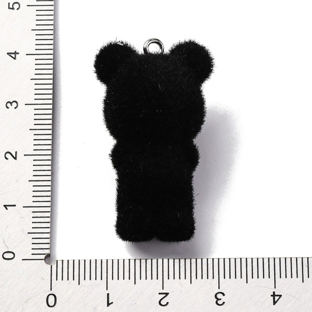 Flocked Resin Mouse Pendant 37mm, black, additional photo