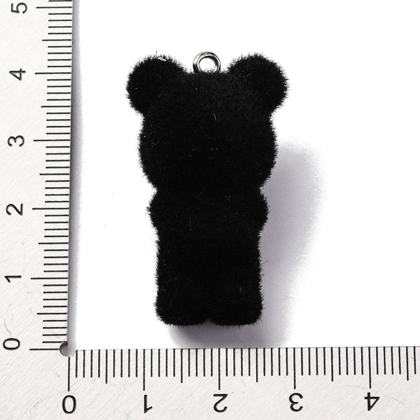 Flocked Resin Mouse Pendant 37mm, black, additional photo