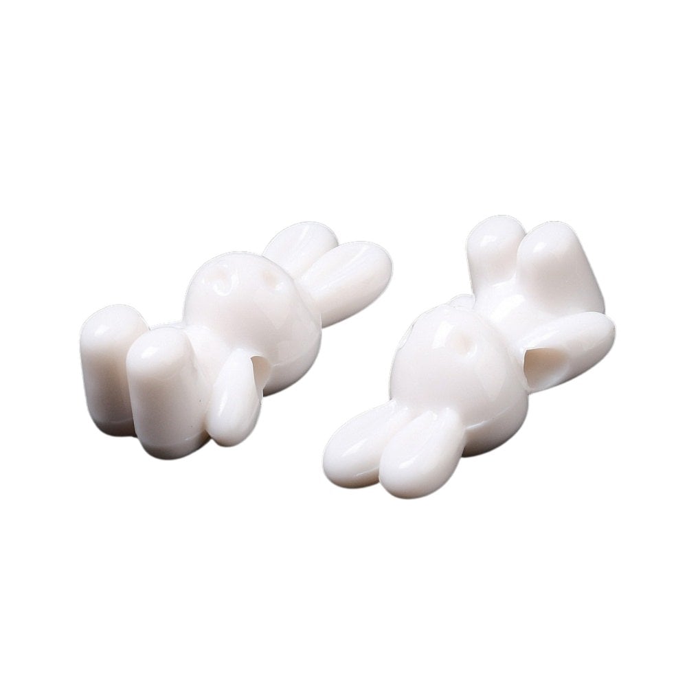 Acrylic Bunny Beads 25mm, white, additional photo